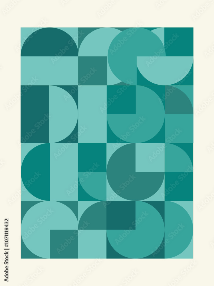 Fototapete abstract geometric artwork design with simple shapes and figures. vertical pattern graphics with geo