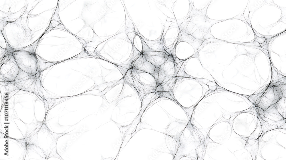 Aufkleber Abstract background with a neural network and neurons Neon gradient style, light grey color, white background