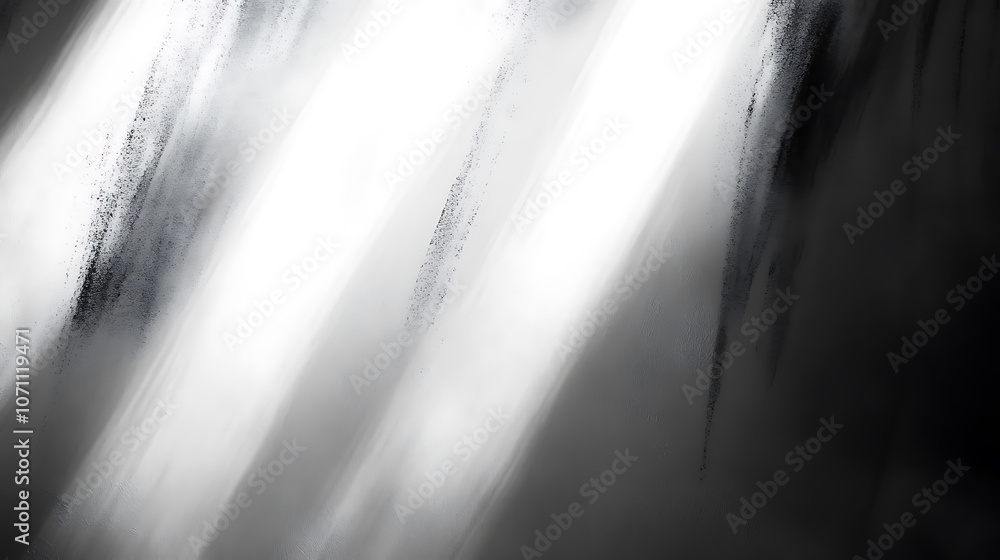 Aufkleber Blurred overlay effect for photo and mockups, Wall texture with organic drop diagonal shadow and rays of light on a white wall, shadows for natural light effects