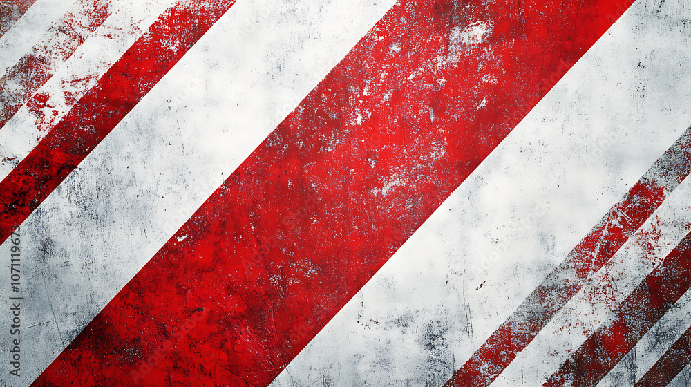 Poster abstract background with diagonal lines in red and white, featuring a grainy texture for an industri