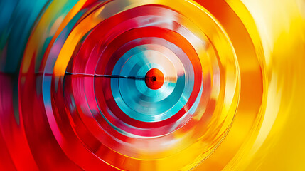 Abstract image with a target symbolizing entrepreneurial focus and goals, vibrant colors represent creativity and innovation