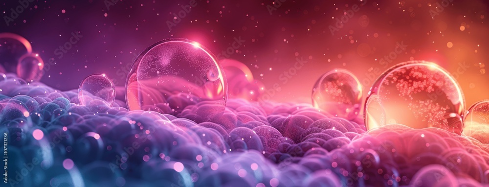 Aufkleber abstract gradient background with glowing shapes