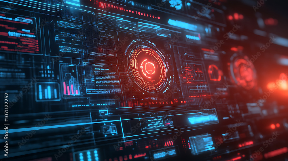 Fototapete futuristic interface showcasing advanced tech security protocols
