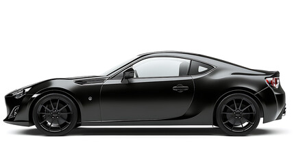 Obraz premium Generic and unbranded black sport car isolated on a white background