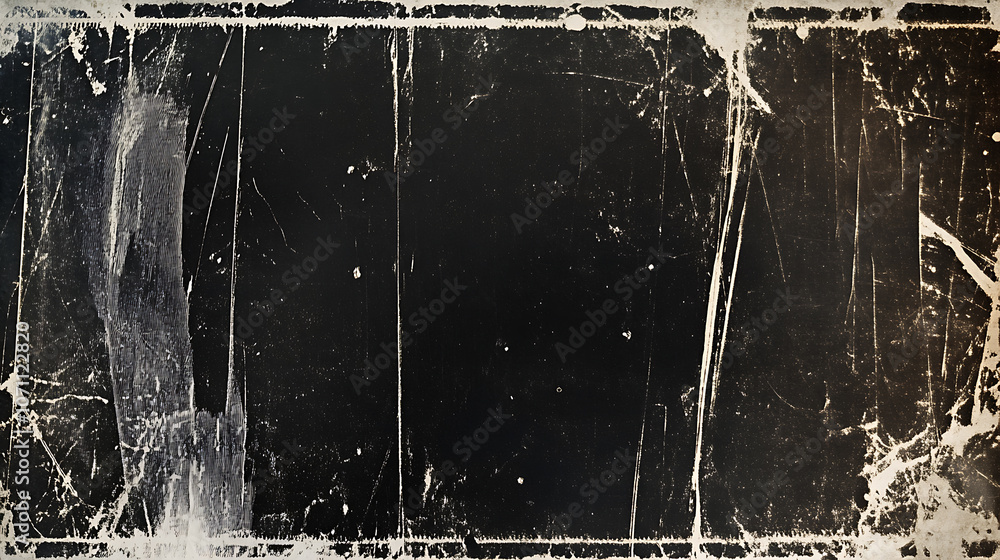 Poster Old dirty scratched film scan for textures and overlays design with scratches, abstract image of an art texture background