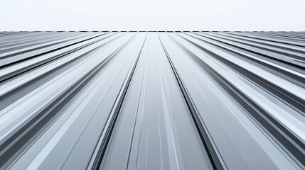 Obraz premium Isolated corrugated metal sheets against a white backdrop, 3D illustration