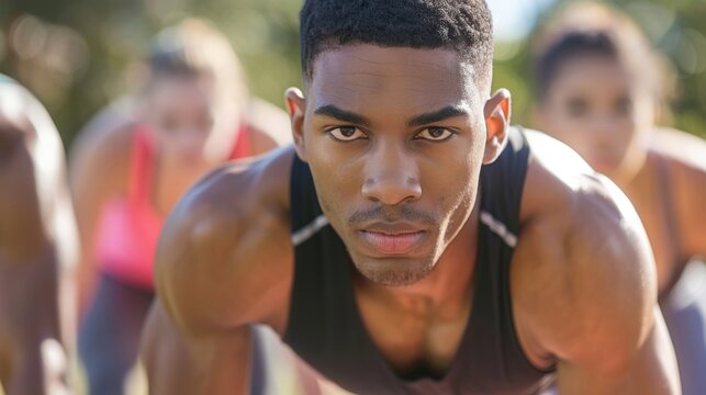 Outoffocus individuals take on a challenging fitness bootcamp together. - Powered by Adobe