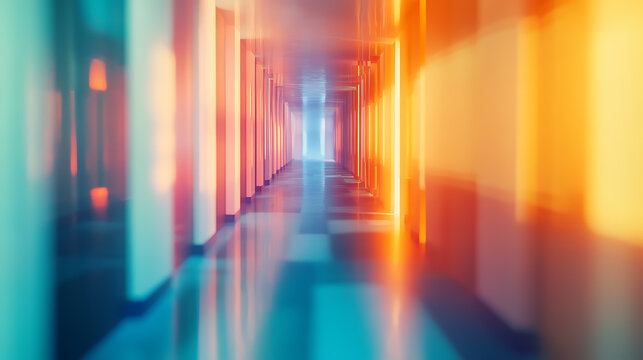 blurred abstract background of hospital or clinic corridor healthcare and medical technology concept digital art