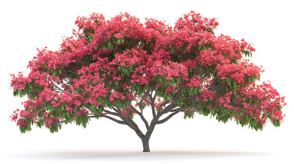 Naklejka premium delonix regia tree isolated on white background 3d illustration