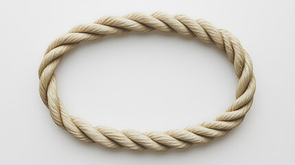 Obraz premium Oval rope frame - Infinite rope loop set against a white background