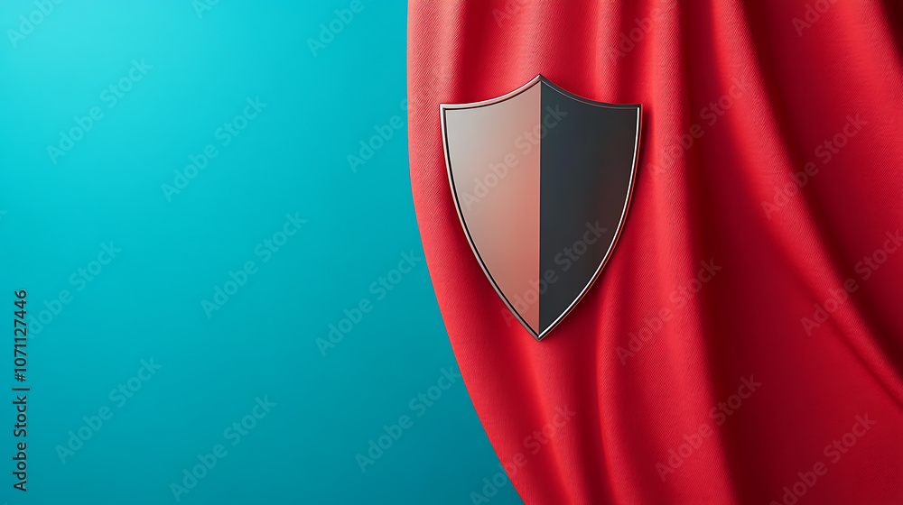 Poster shield on a vibrant background symbolizing advanced security and innovative protection solutions, id