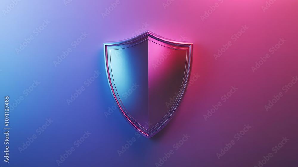 Poster shield on a vibrant background symbolizing advanced security and innovative protection solutions, id