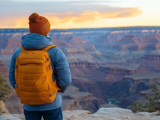 Solo Traveler at the Grand Canyon's Edge