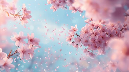 Sakura Blooming in Blue Sky