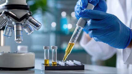 Diabetes Test Kit Being Opened in Laboratory Setting