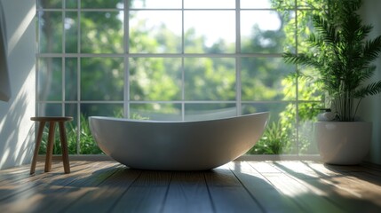 Fototapeta premium Contemporary Bathroom with a View
