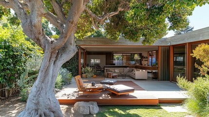 Modern Outdoor Living Space Surrounded by Nature