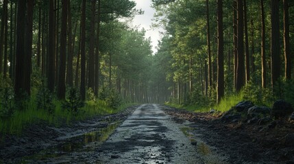 Naklejka premium Serene Forest Path