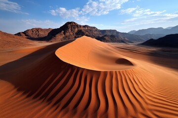 Detailed image of the Sahara Desert on Earth, with endless sand dunes and a vast, dry landscape