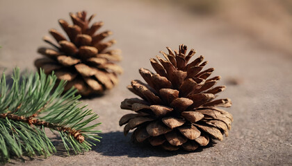pine cones on the ground