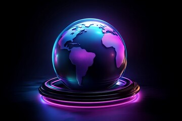 Single-color icon of Earth with simple, soft pastel tones, capturing a peaceful look