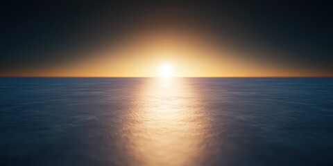 Obraz premium A breathtaking sunset over the calm ocean, reflecting vibrant colors across the water's surface.