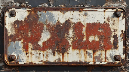 Rusted Street Sign: an old street sign with rusty metal and faded lettering, showcasing the effects of time and weathering. Generative AI 