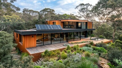 Modern Eco-Friendly House Surrounded by Nature