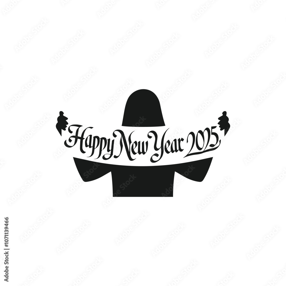 Fototapete happy new year text design. 2025 number design template. collection of 2025 happy new year symbols v