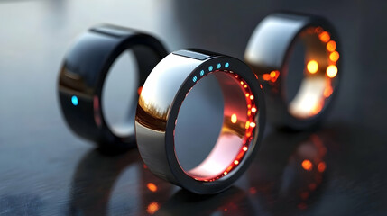 Smart Ring: Modern gadget for health tracking and connectivity.Generated with AI 