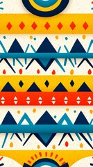 Abstract colorful geometric pattern with a tribal feel.