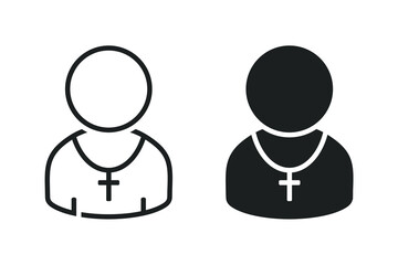 Priest pastor icon. Illustration vector