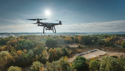 外で飛んでいるドローン