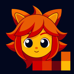 Obraz premium anime style girl sticker with cat ears