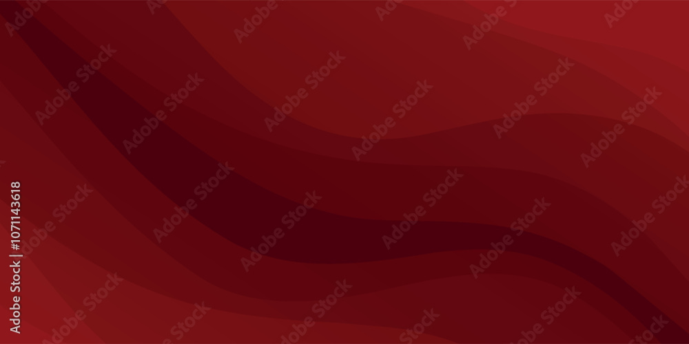 Poster abstract red geometric lines on dark red background. modern shiny red wavy lines pattern. futuristic