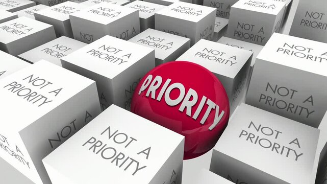 Priority Vs Non Priorities Top Most Important Thing Unique Different 3d Animation