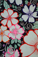 Colourful hand drawn floral doodle