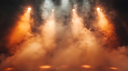 Obraz premium Stage lighting with smoke and spotlights