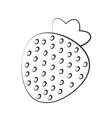 Strawberry icon. Fresh and juicy berry. Natural and organic fresh product. Proper diet and nutrition. Graphic element for website. Linear vector illustration