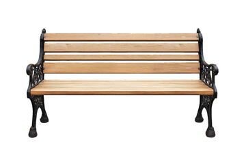 Classic Wooden Park Bench with Metal Legs