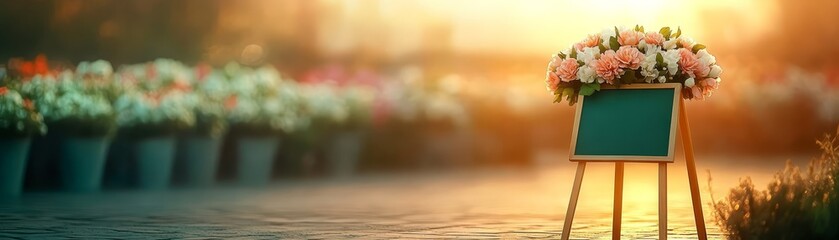 Elegant floral centerpiece on an easel, a touch of beauty for gatherings and special occasions