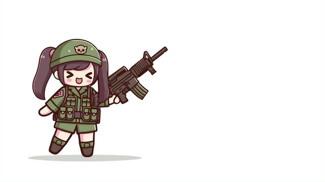 Cute army 2d looping animation
