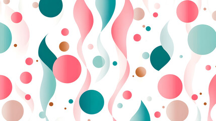 Abstract retro pattern with colorful shapes and flowing lines