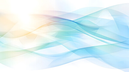 Ethereal blue waves blend seamlessly into soft white background, creating serene atmosphere