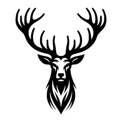 deer antler head front view vector graphic svg