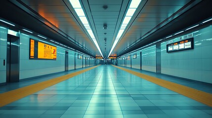 Fototapeta premium Explore the modern design of an urban subway station