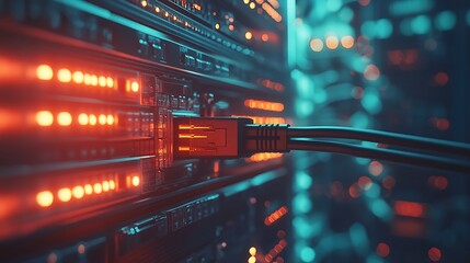 Naklejka premium Connect cables to enhance network performance