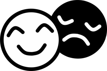 Bipolar. split face double personality bipolar sad and happy face