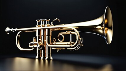 trumpet isolated on black