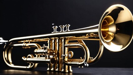 Naklejka premium trumpet isolated on black